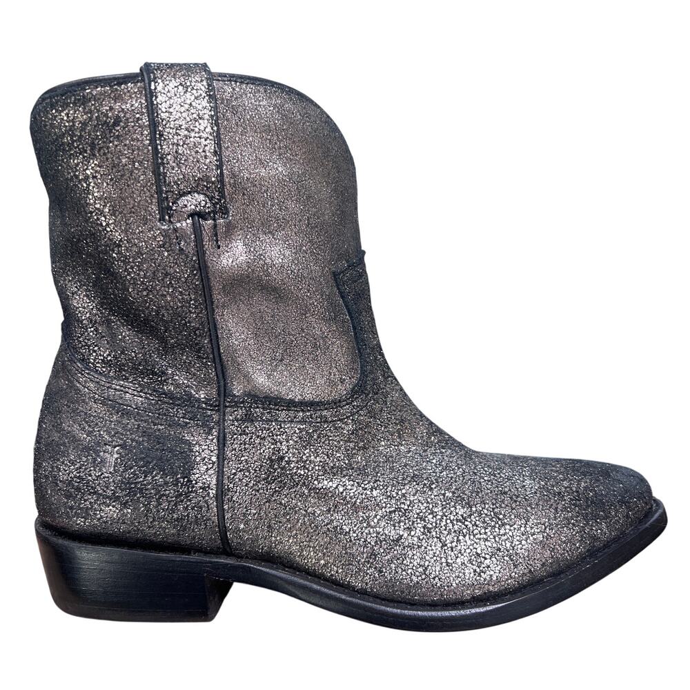 Frye Women’s Metallic Gold Leather Short Western Boots Size 10 B